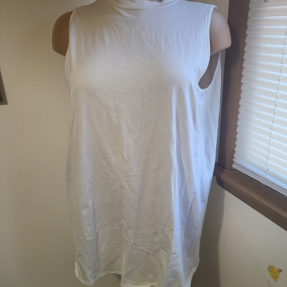 White muscle t-shirt mini dress